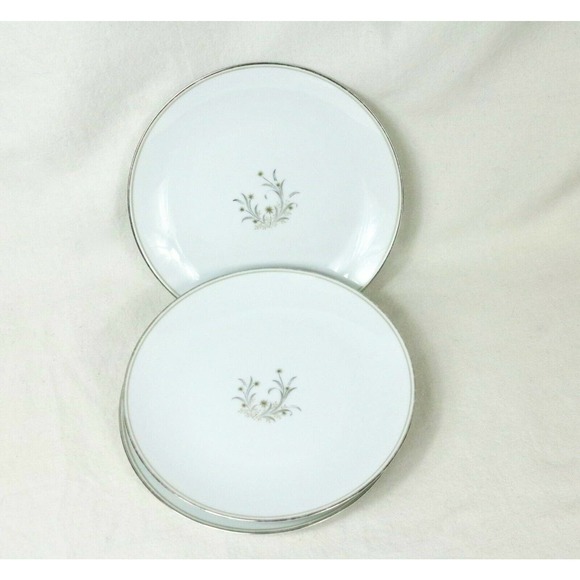 Vintage Noritake Ardis 5772 6.5' Floral Willow 4 Salad Bread Butter Plates - Picture 1 of 3